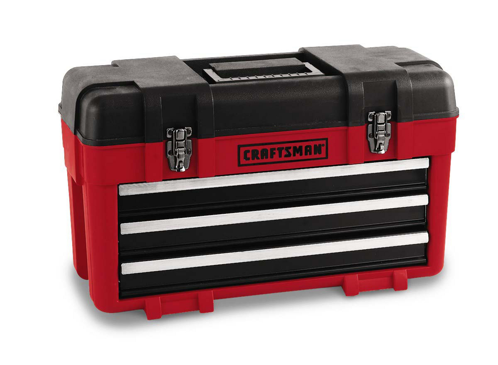 Craftsman 3 Drawer Plastic Metal Portable Chest Red Black
