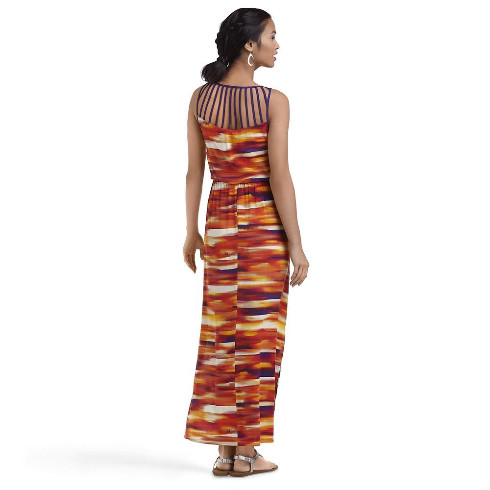 Attention Women's Strappy Maxi Dress - Abstract Stripes Online Exclusive