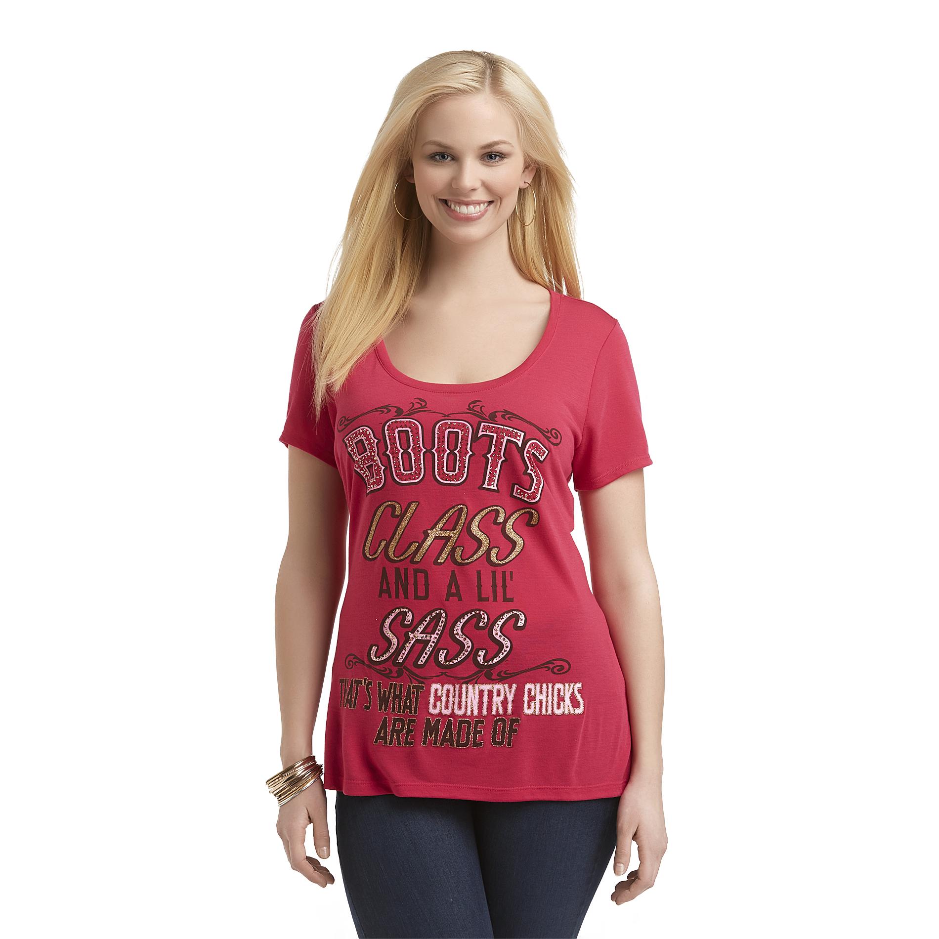 Junior's Plus Graphic T-Shirt - Country Chicks