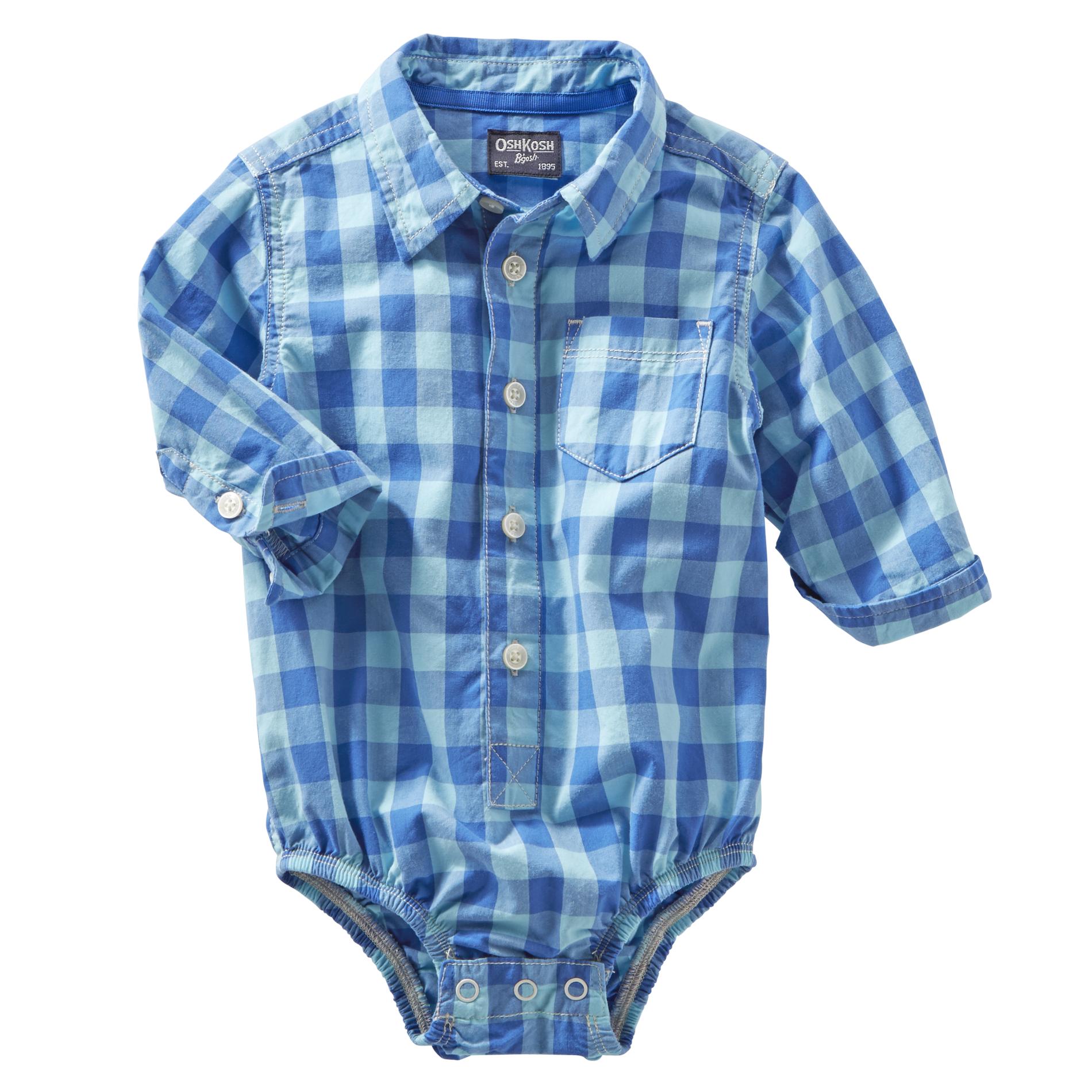 OshKosh Newborn & Infant Boy's Button-Front Bodysuit - Checkered