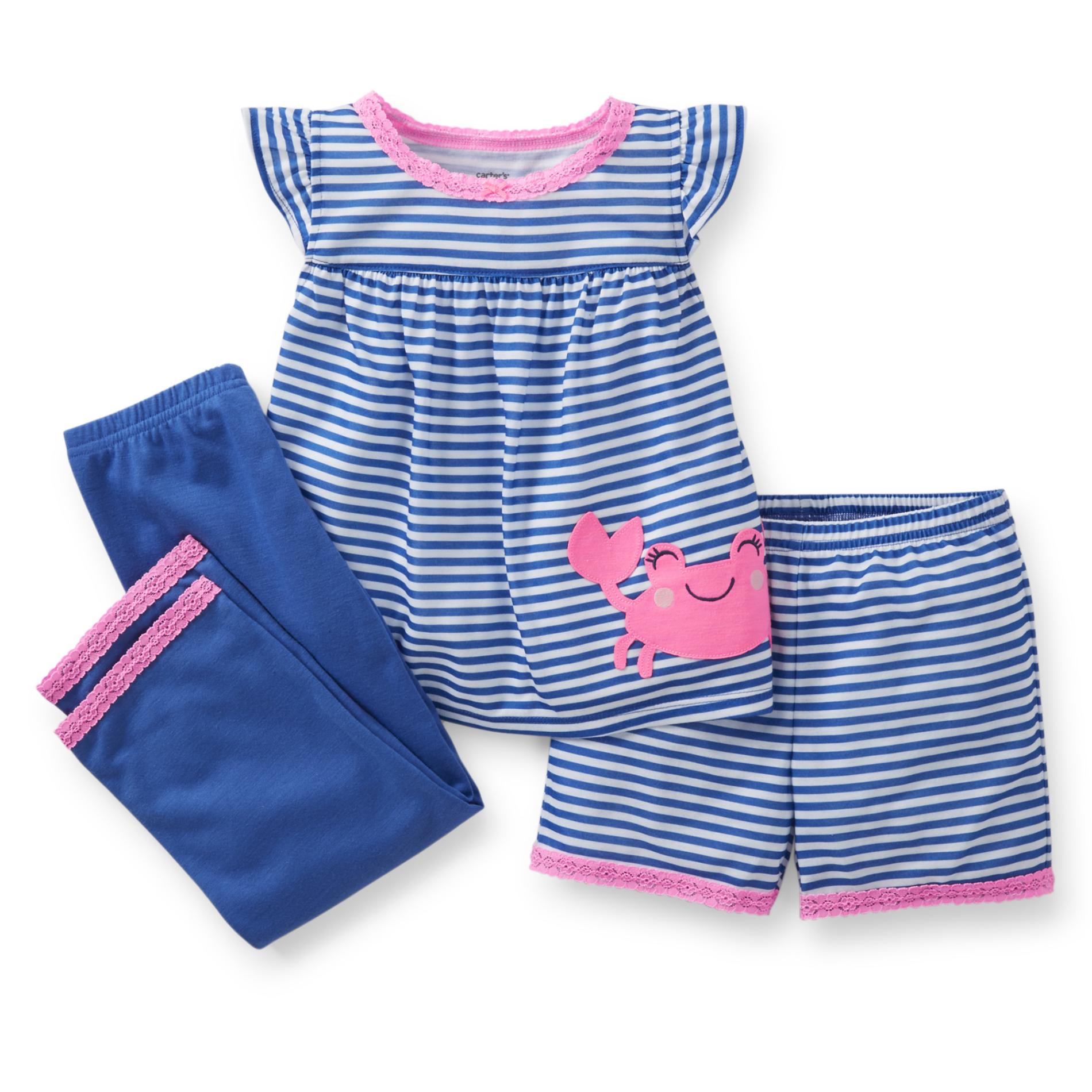 Carter's Toddler Girl's 3-Piece Pajama Set - Crab