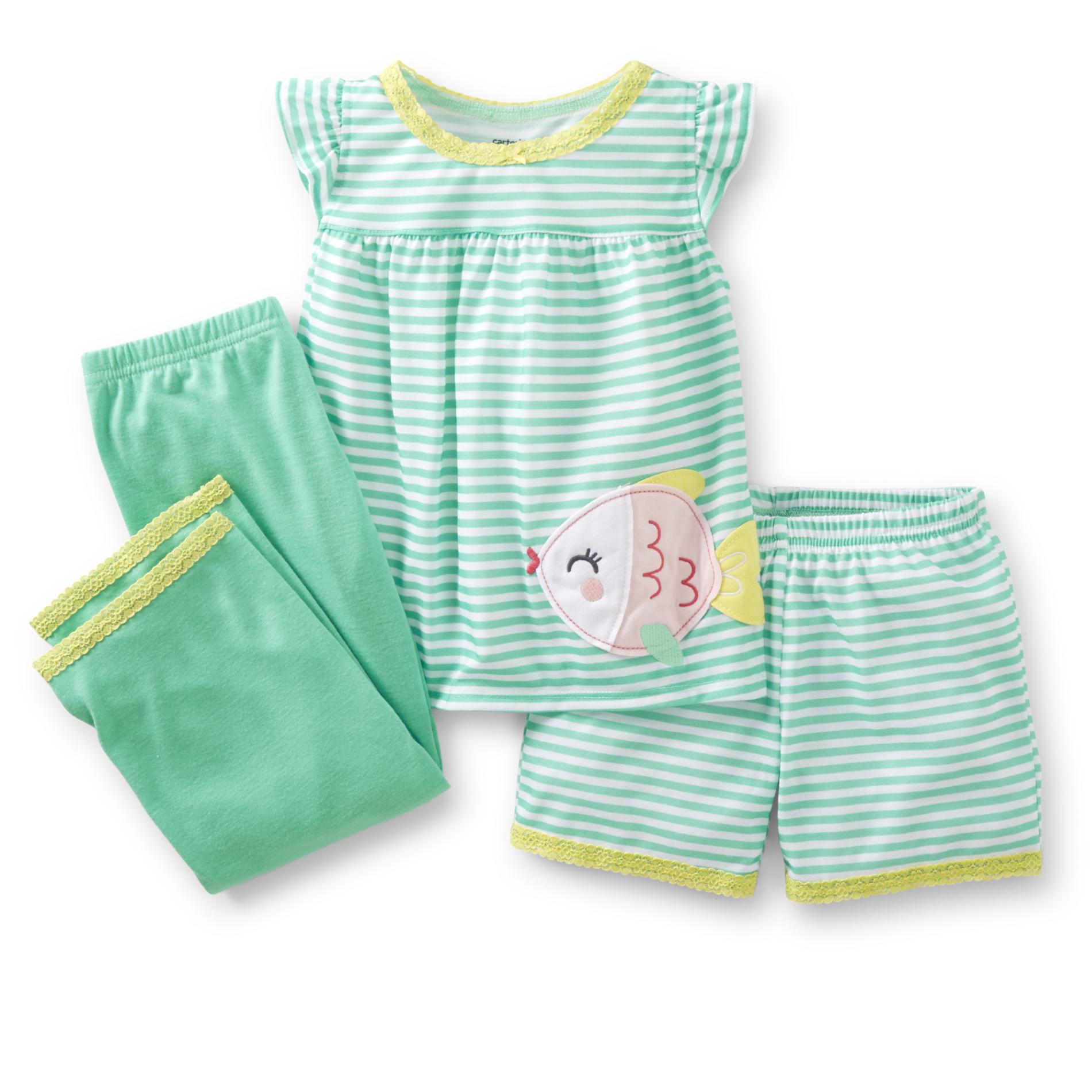 Carter's Infant Girl's 3-Piece Pajama - Fish