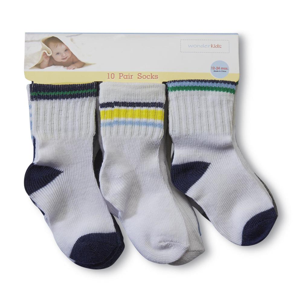 WonderKids Infant & Toddler Boy's 10-Pairs Crew Socks