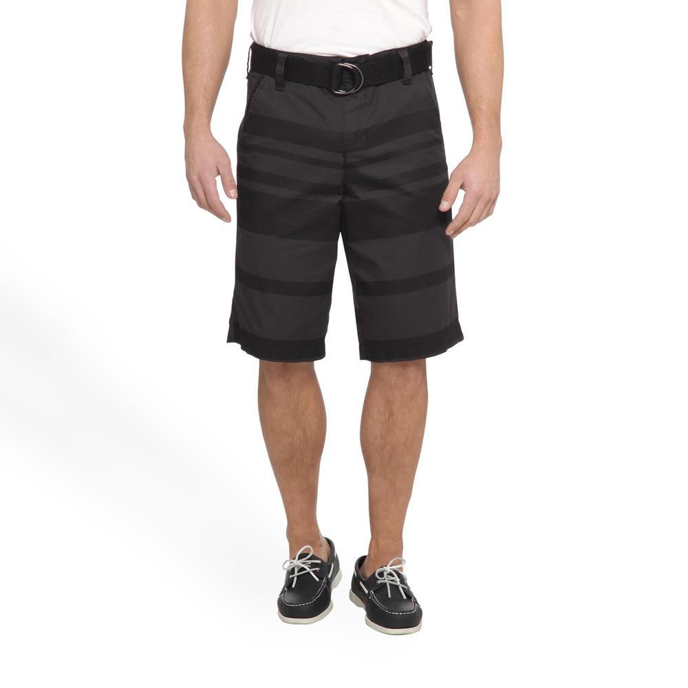 Route 66 Men's Twill Shorts & Belt - Striped