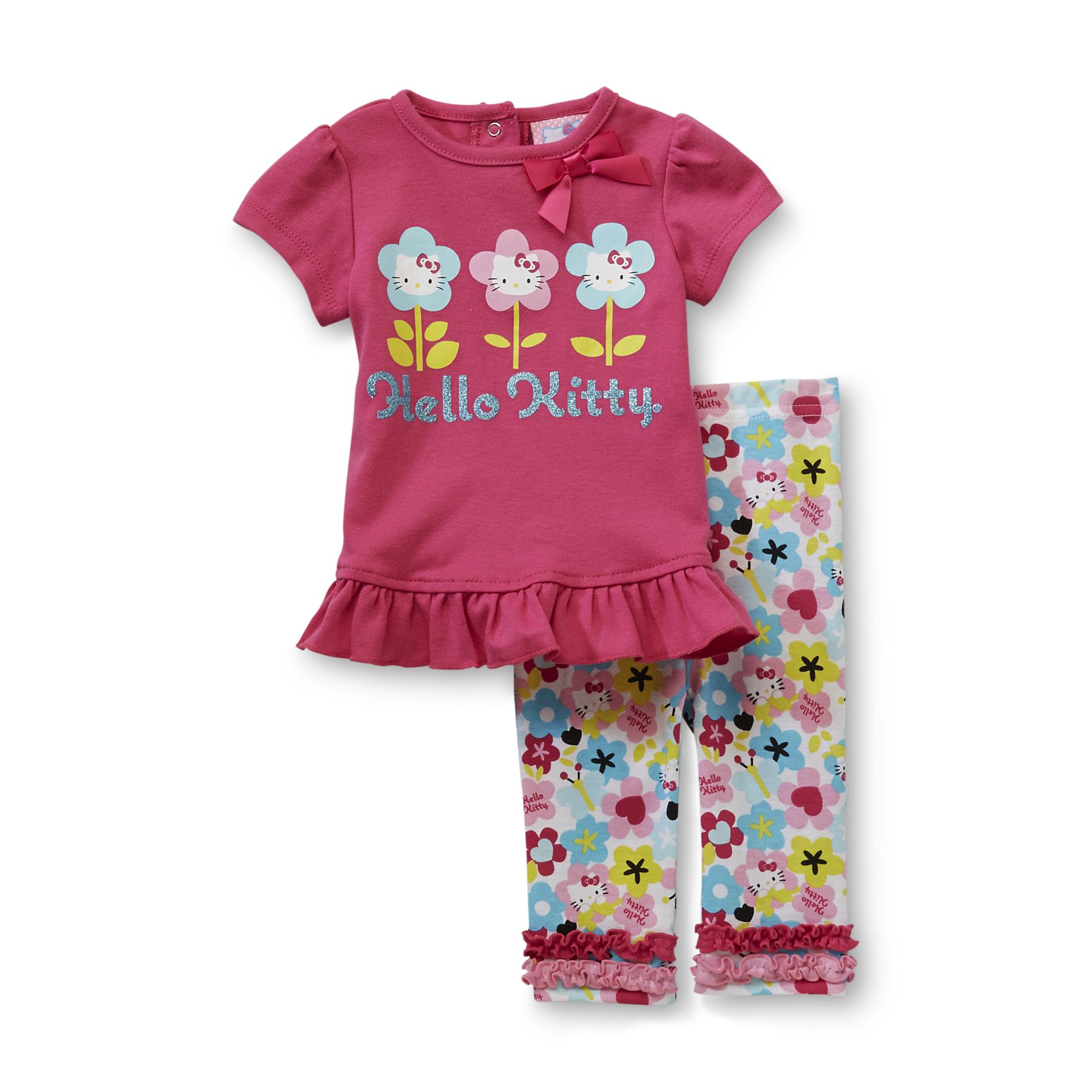 Hello Kitty Newborn & Infant Girl's Short-Sleeve Dress & Leggings - Floral