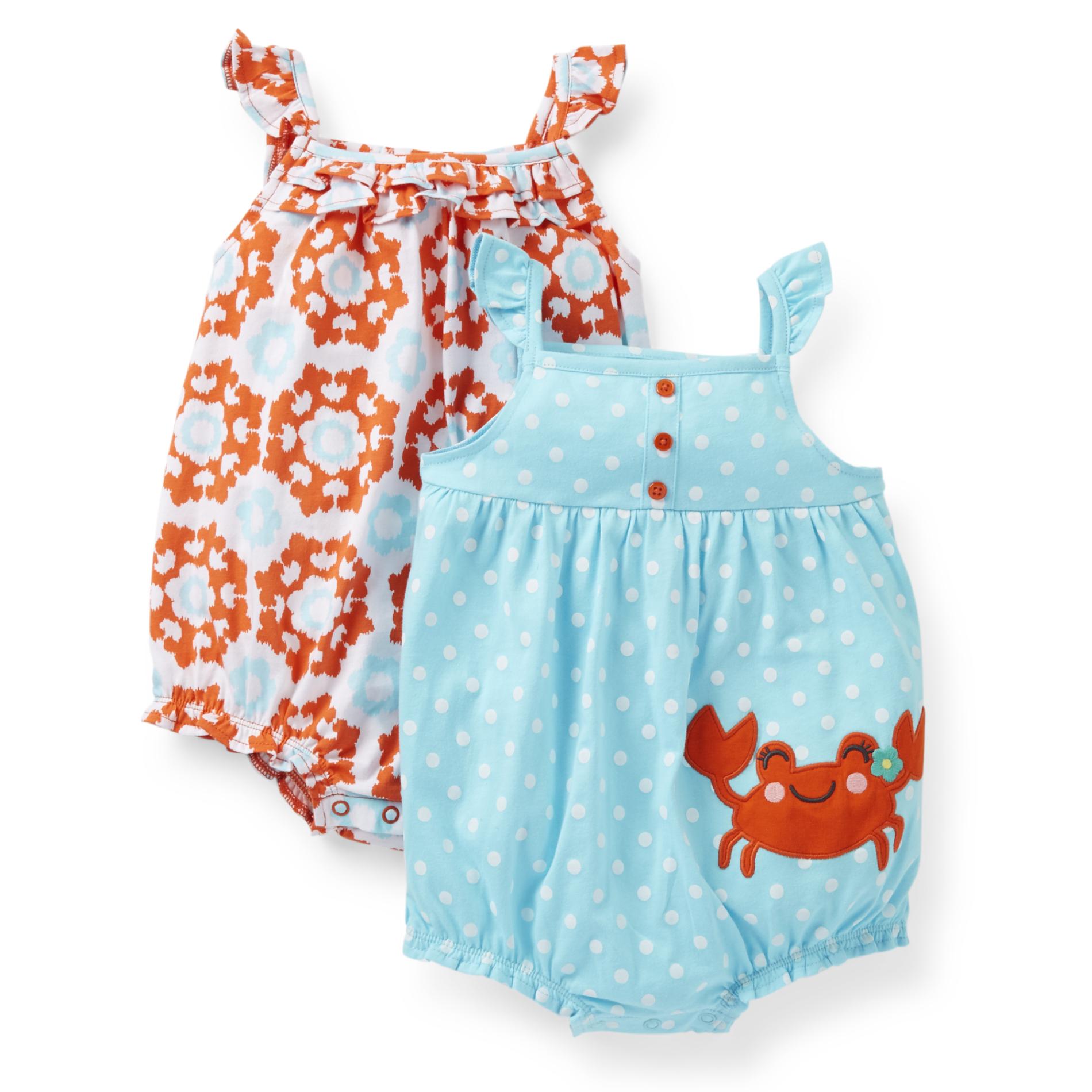 Carter's Newborn & Infant Girl's 2-Pack Rompers - Crab