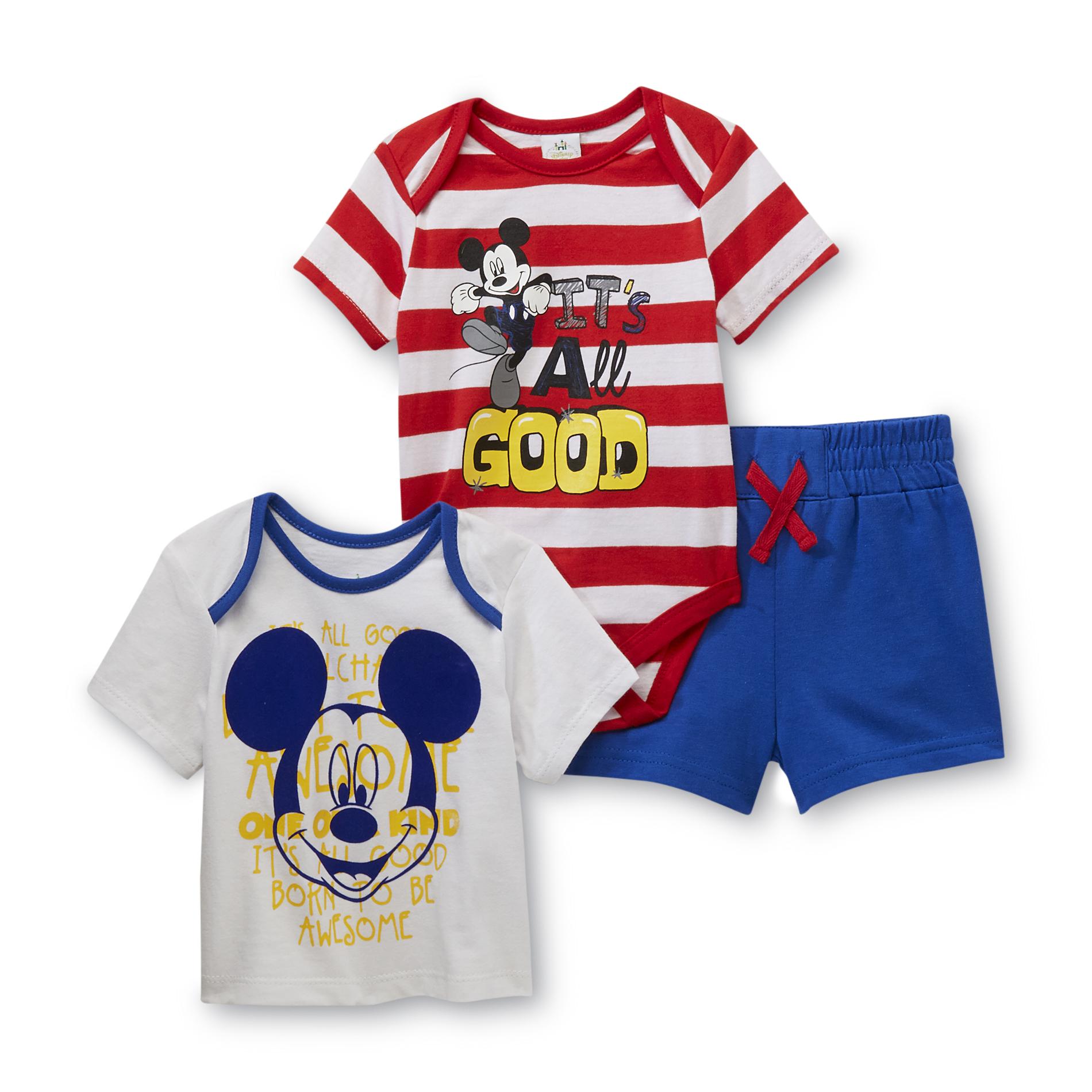 Disney Mickey Mouse Newborn & Infant Boy's T-Shirt  Shorts & Bodysuit