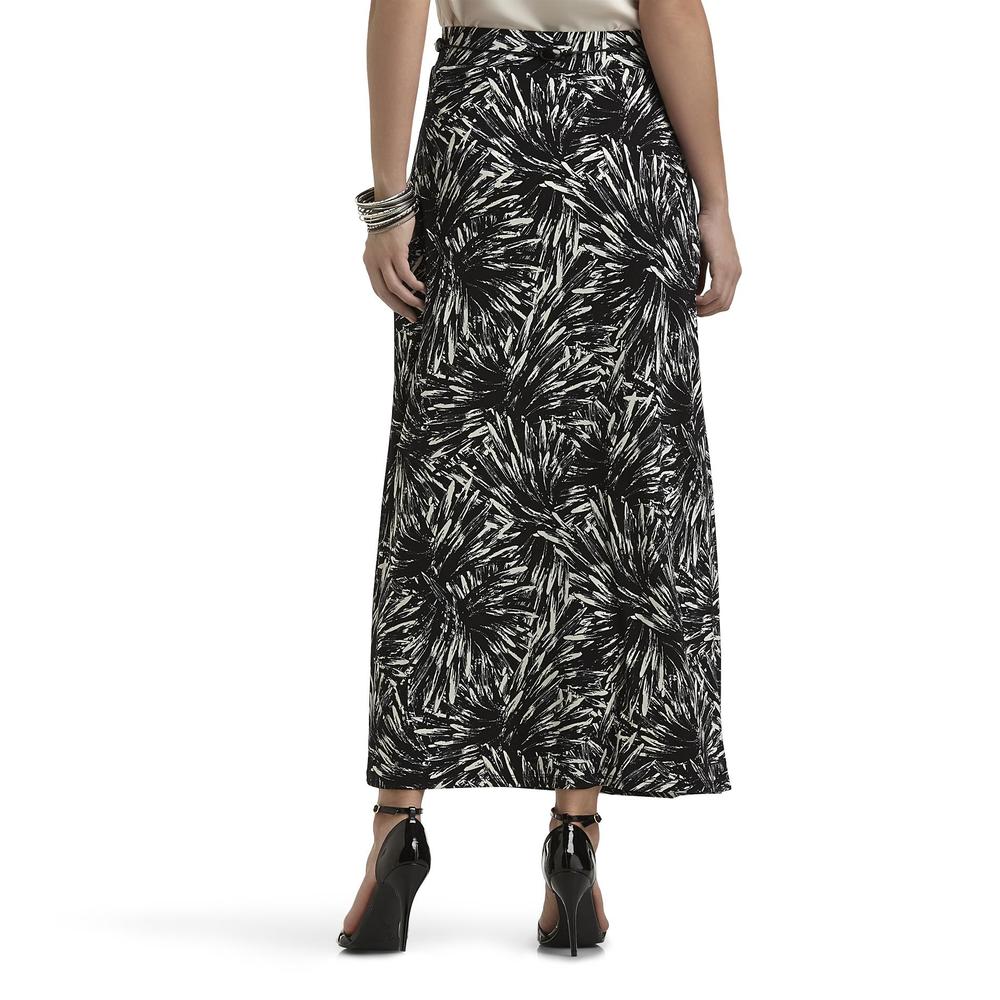Covington Women's Belted Maxi Skirt - Brushed Pattern