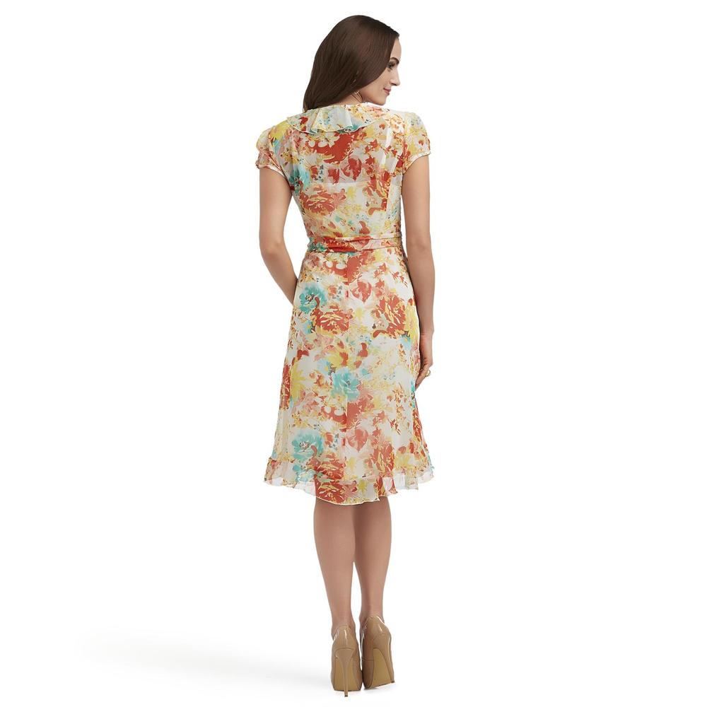 JBS Women's Chiffon Dress & Slip - Floral Print