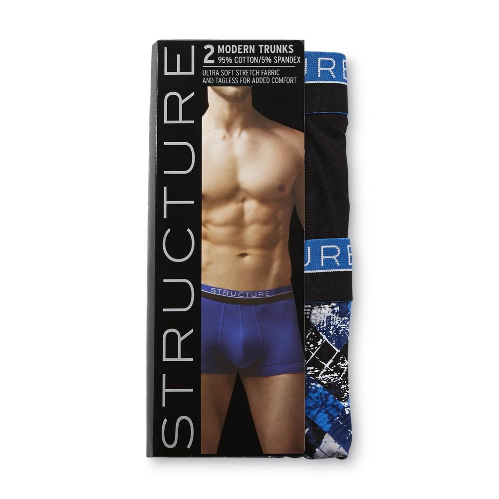 Structure Men's 2-Pack Modern Trunks Boxer Briefs - Assorted