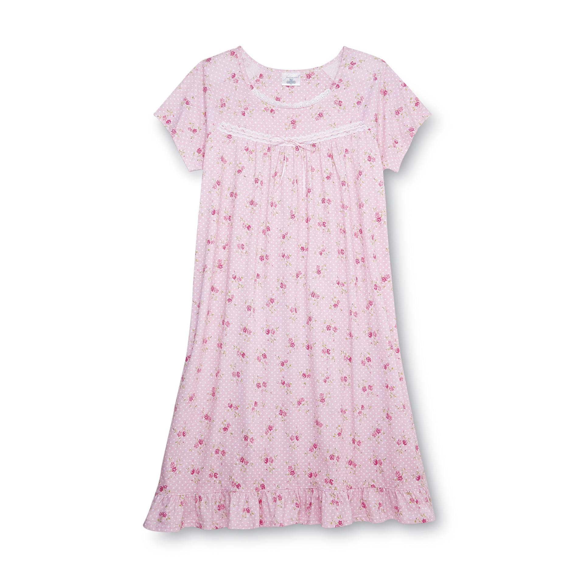 Fundamentals Women's Short-Sleeve Nightgown - Floral & Polka Dots