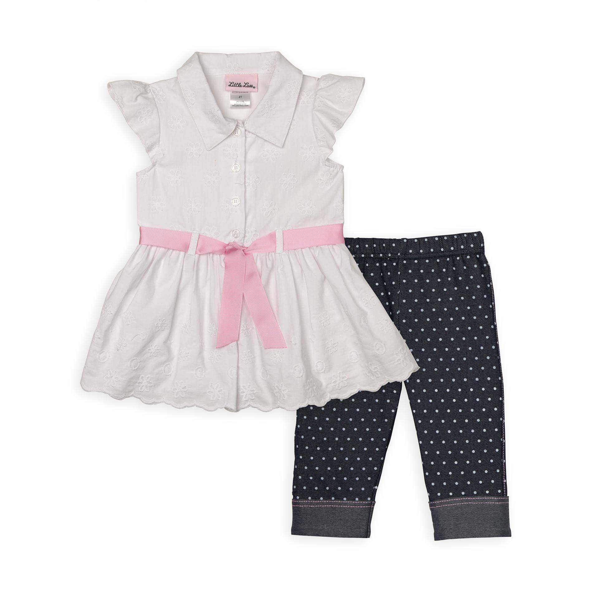 Little Lass Infant & Toddler Girl's Belted Tunic & Leggings - Polka Dots