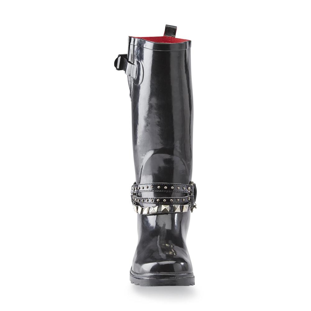 &nbsp; Women's Hurricane 12" Black Studded Harness Rain Boot