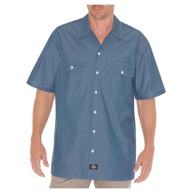 Dickies Men's Big and Tall Short Sleeve Chambray Shirt WS509 - Workwear ...