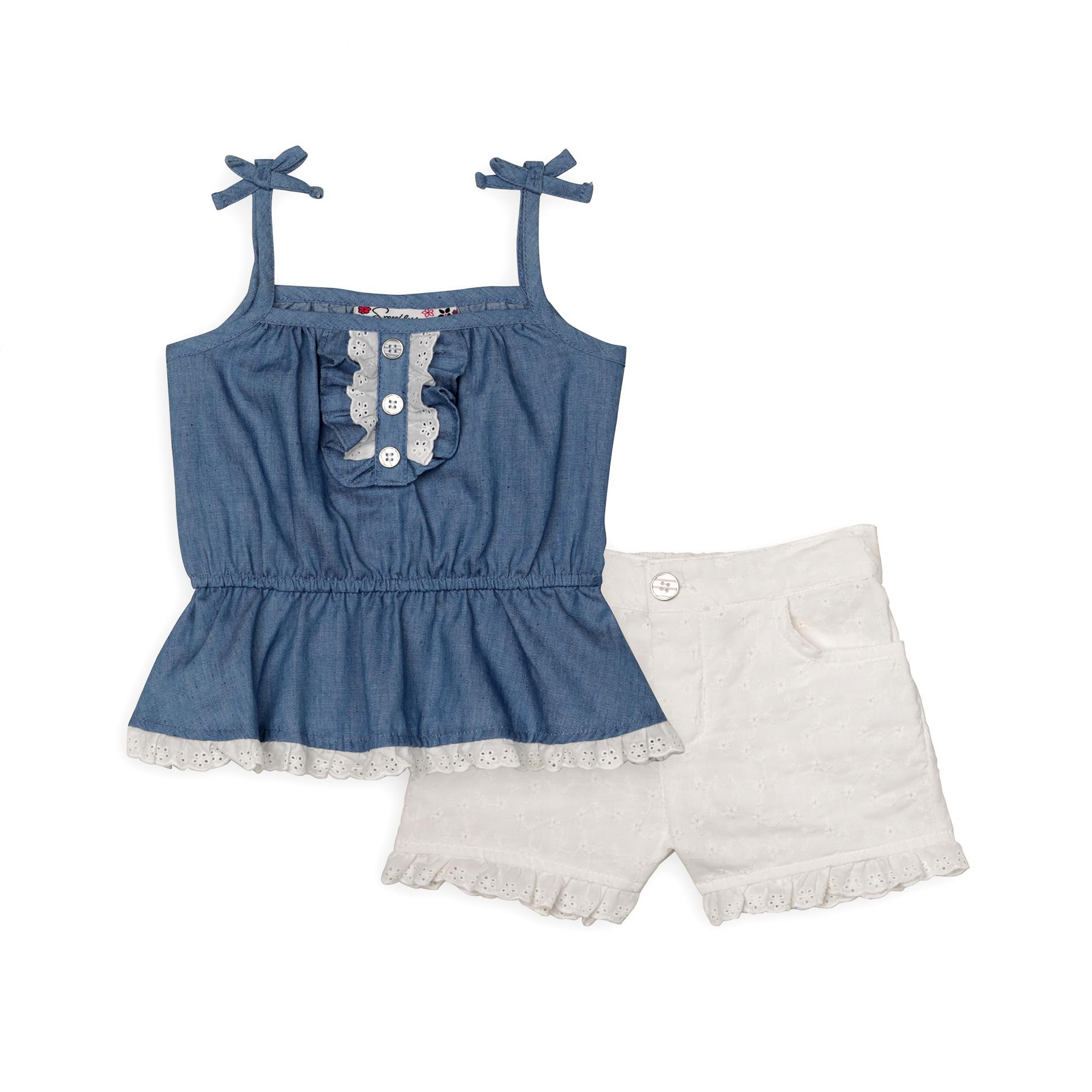 Speechless Toddler Girl's Chambray Top & Shorts