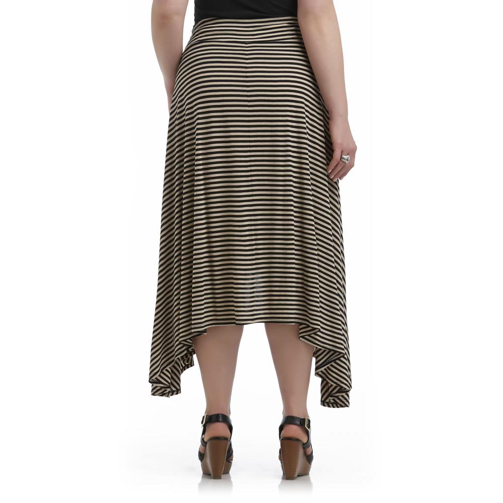 Beverly Drive Women's Plus Sharkbite Skirt - Striped