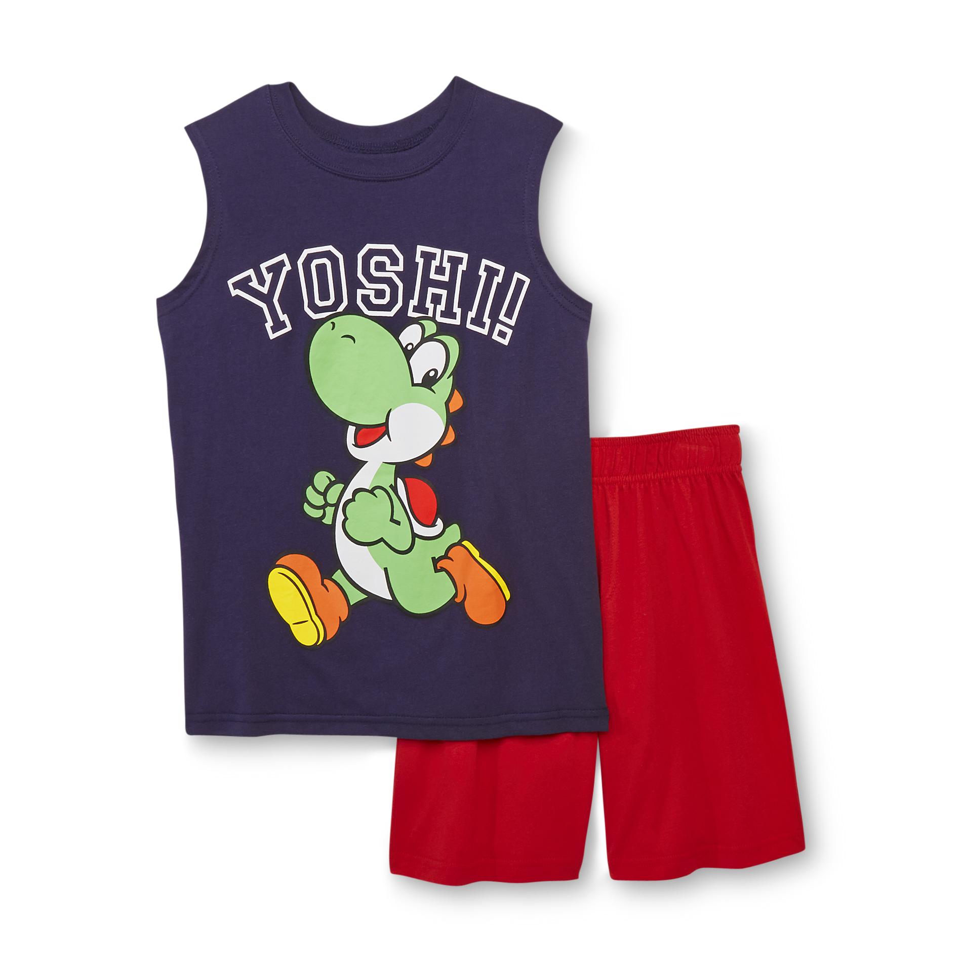 Nintendo Boy's Graphic Muscle T-Shirt & Shorts - Yoshi