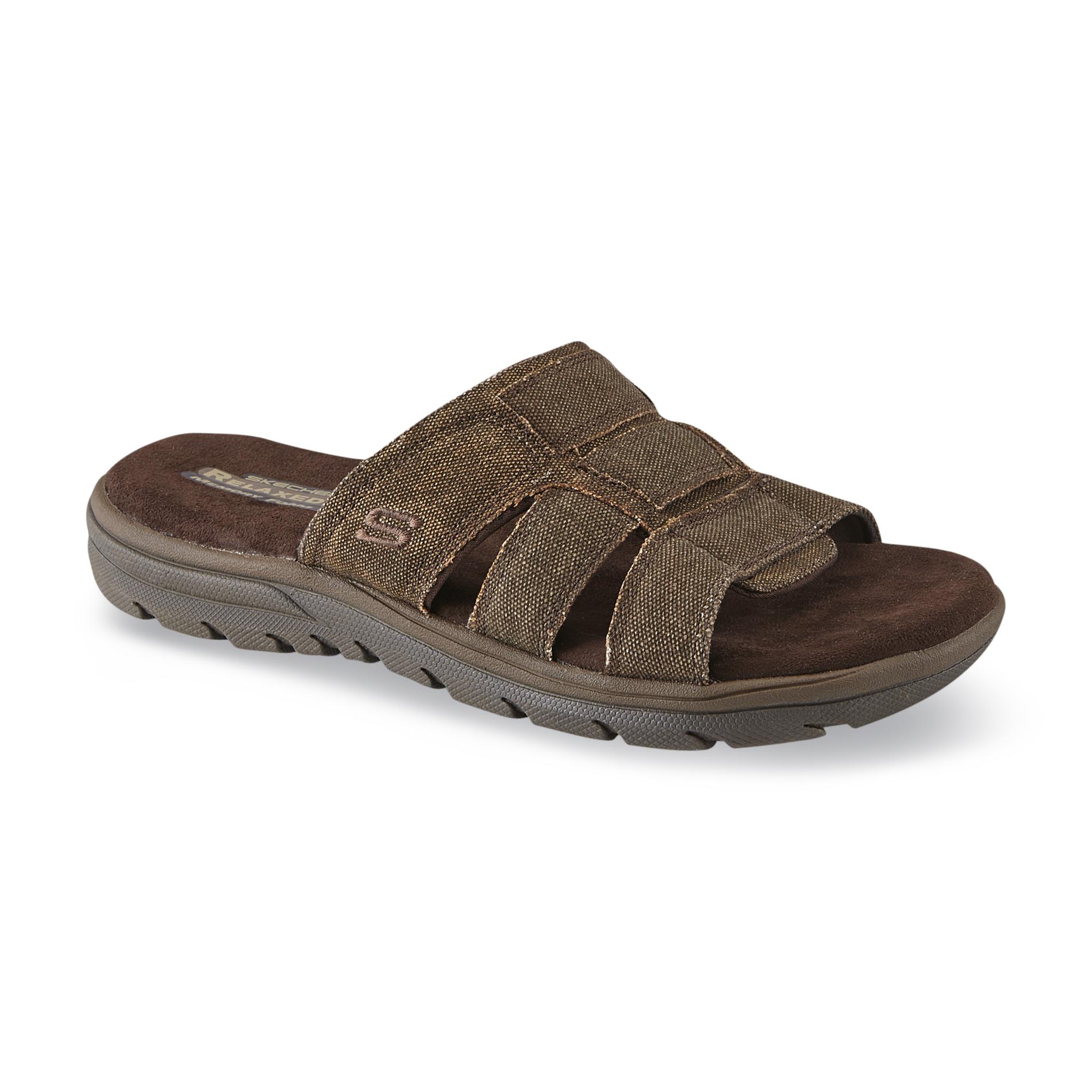 Skechers Men s Glade Brown Slide Sandal Skechers Men s Glade Brown Slide Sandal