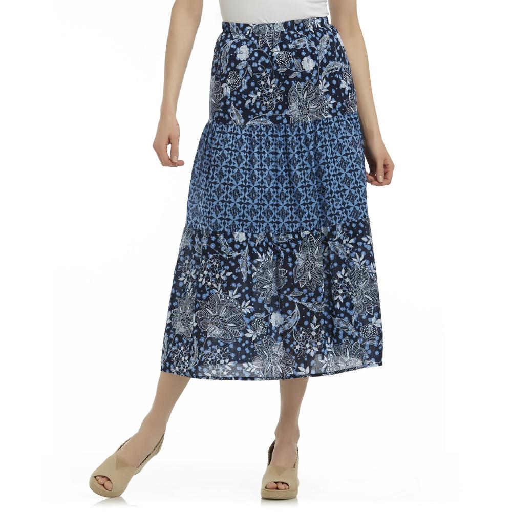 Basic Editions Women's Peasant Style Maxi Skirt