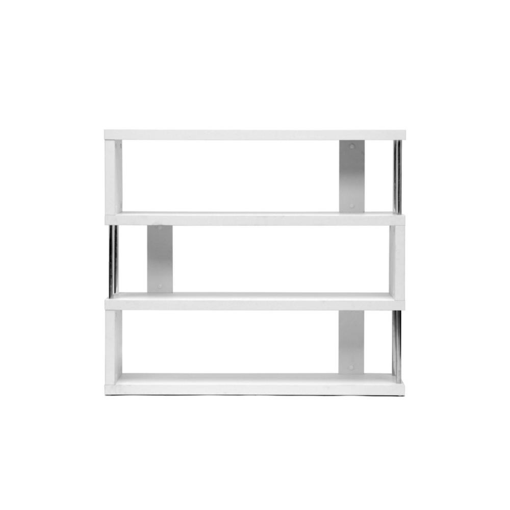 Baxton Studio Barnes White Three-Shelf Modern Bookcase