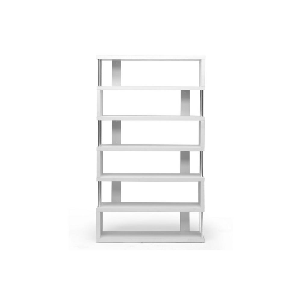 Baxton Studio Barnes White Six-Shelf Modern Bookcase