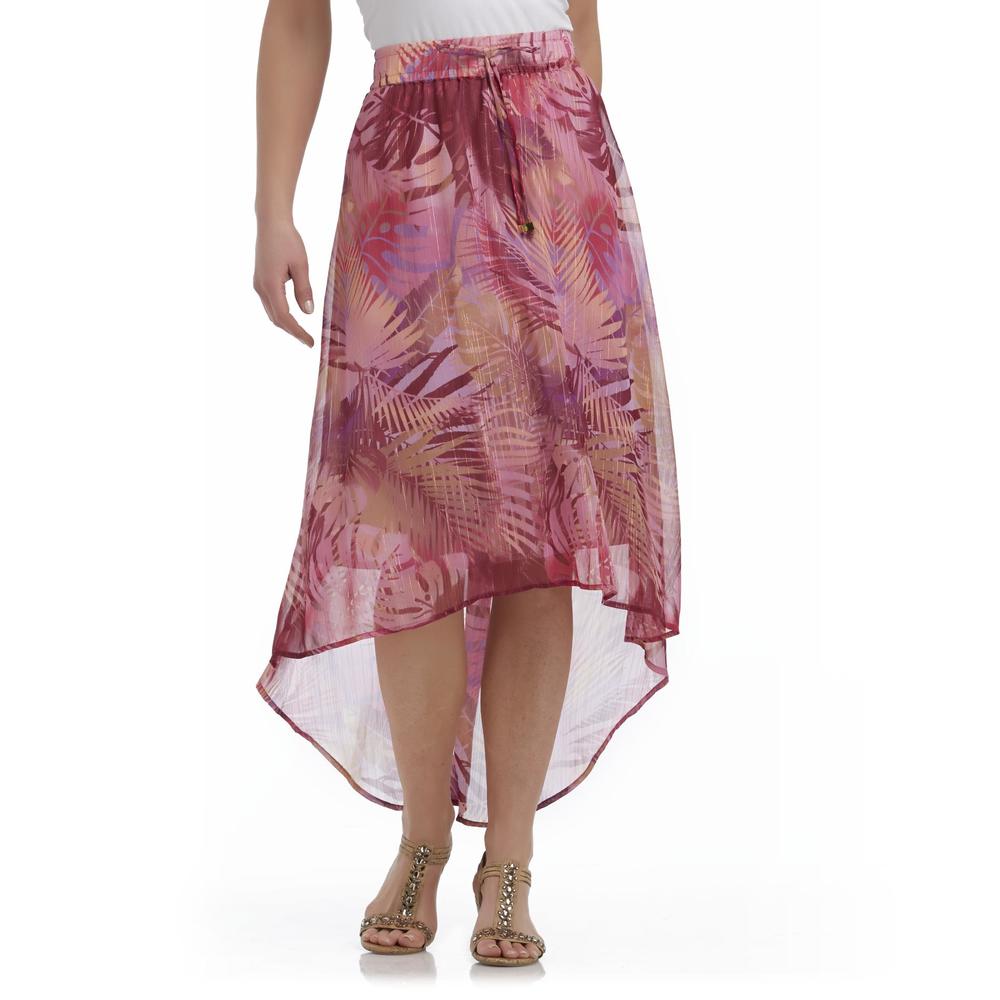 Jaclyn Smith Women's High-Low Maxi Skirt - Tropical
