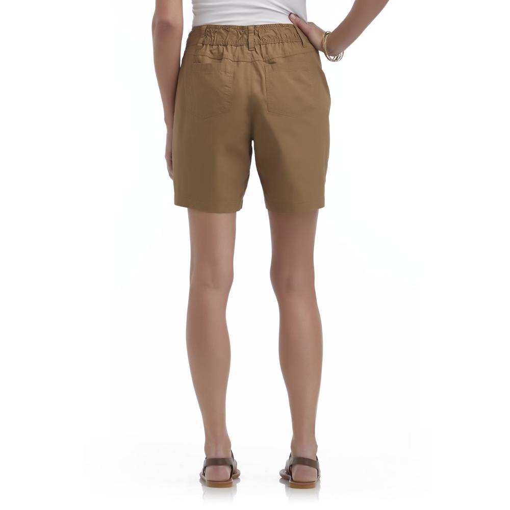 Basic Editions Women's Embroidered Bermuda Shorts