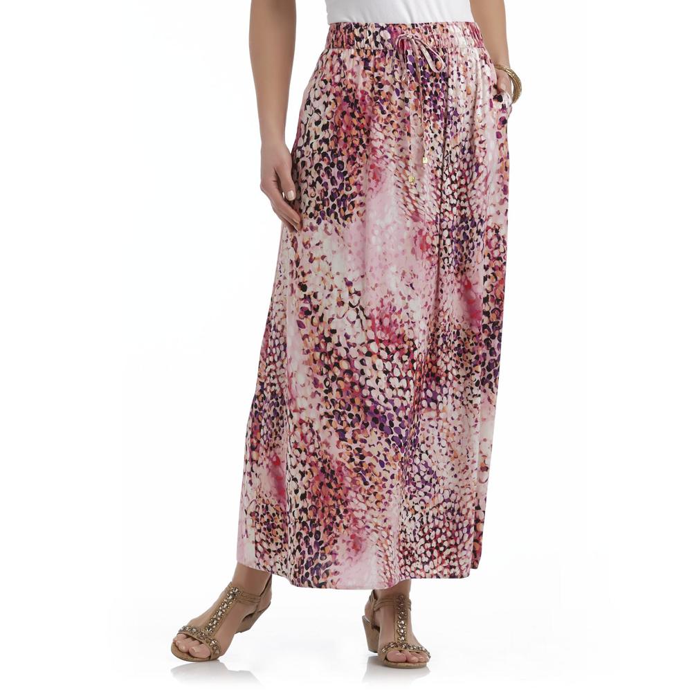 Jaclyn Smith Women's Maxi Skirt - Abstract Dots