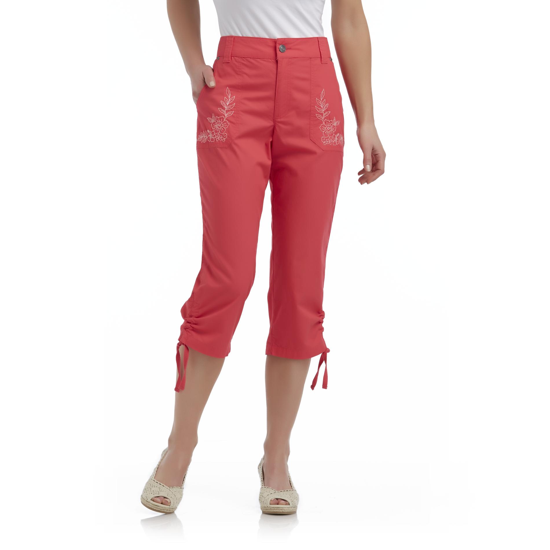 Basic Editions Women's Colored Twill Capris