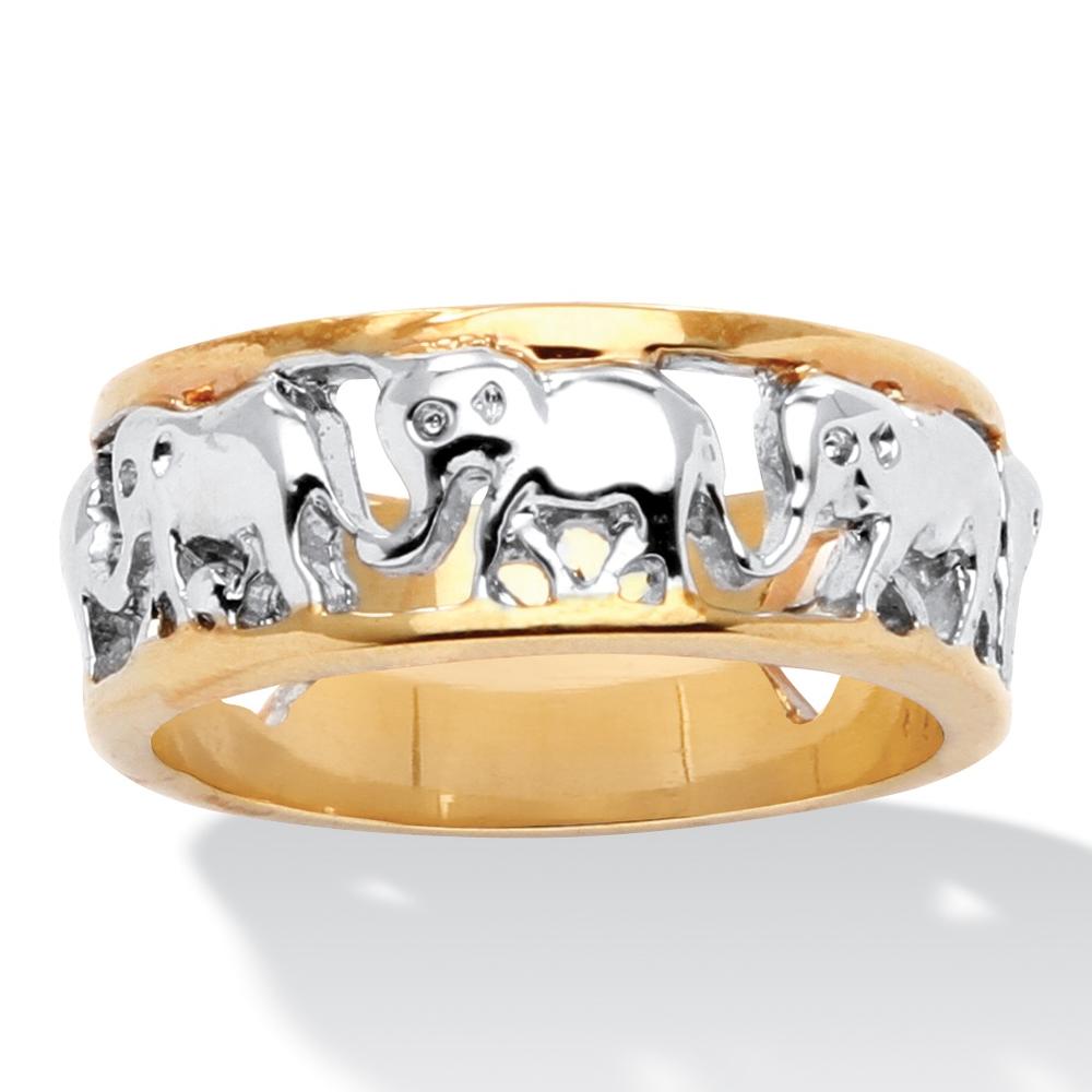 PalmBeach Jewelry Elephant Caravan Ring in 14k Gold-Plated