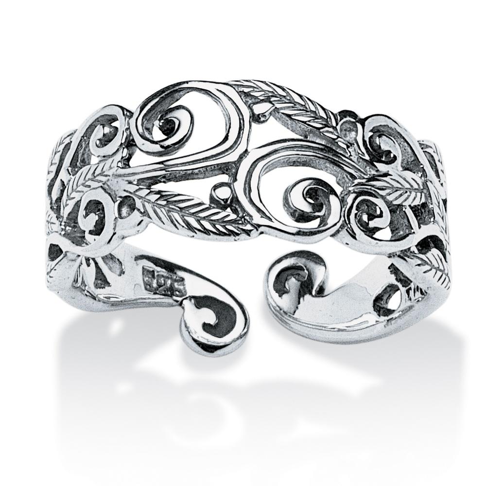 PalmBeach Jewelry Ornate Scroll-Work Ring in Sterling Silver