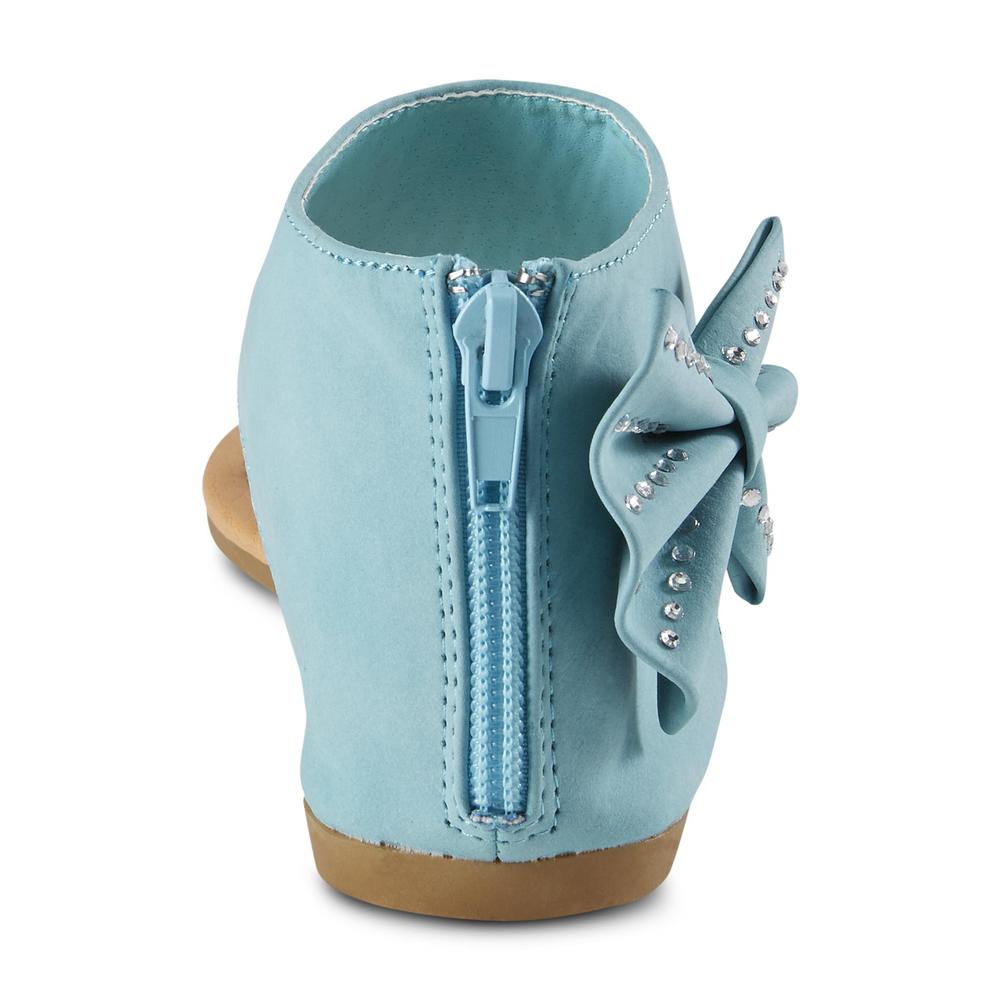 Yoki Girl's Karylle Turquoise Jeweled Bow Sandal