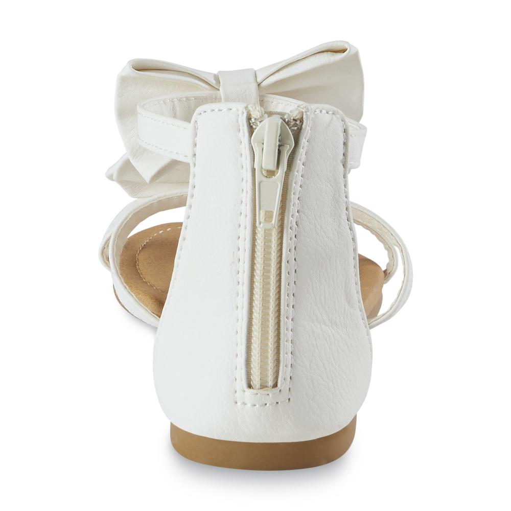 Yoki Girl's Dawn White Triple Bow Sandal