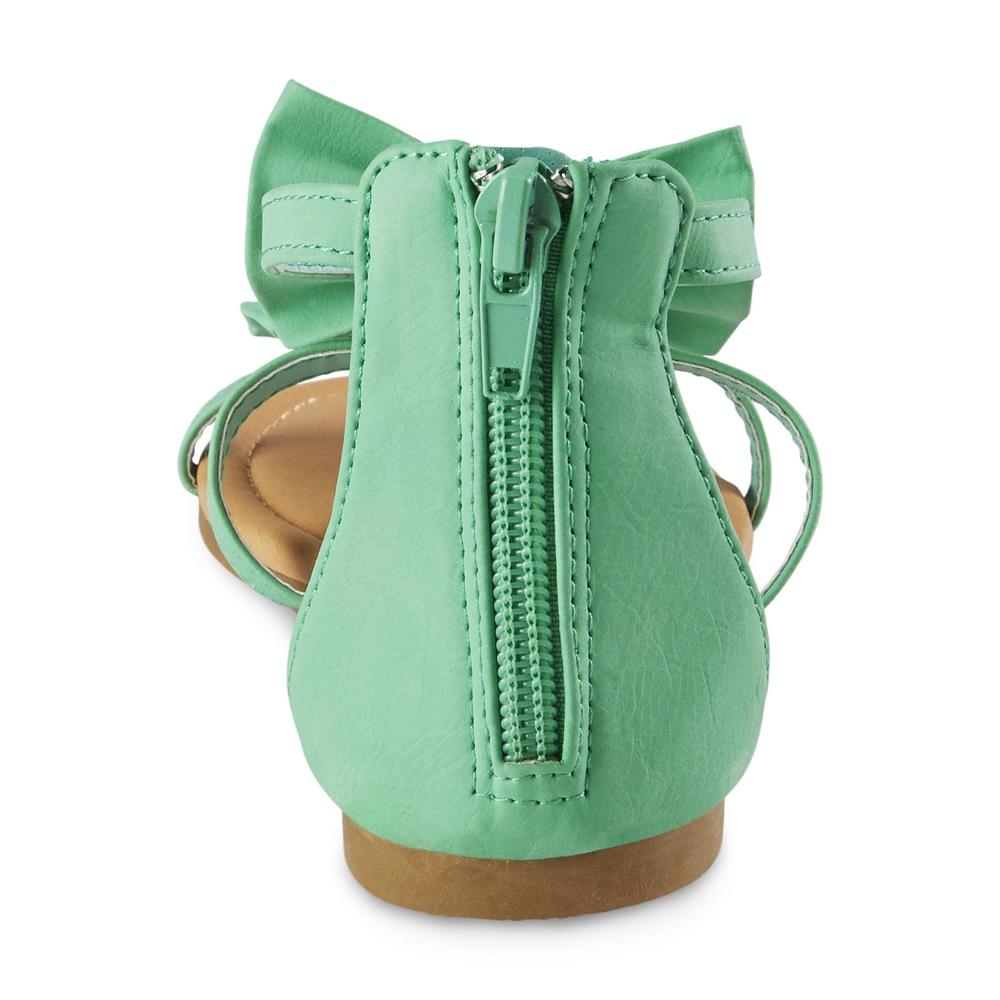Yoki Girl's Dawn Mint Green Triple Bow Sandal
