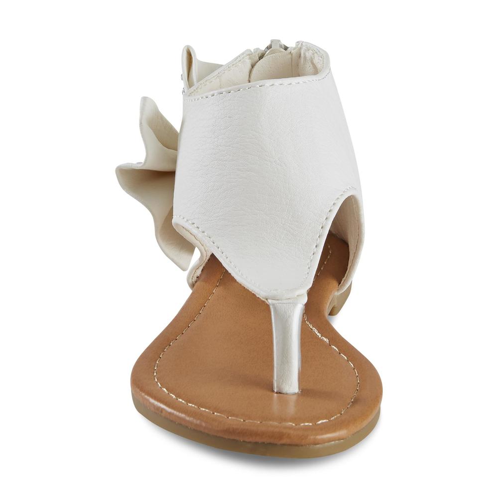 Yoki Toddler Girl's Karylle White Jeweled Bow Bootie Sandal