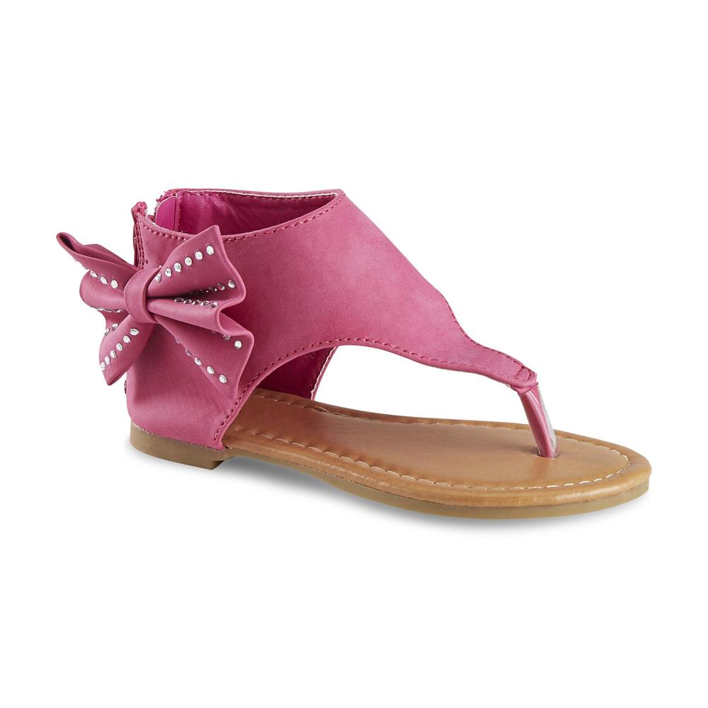 Yoki Toddler Girl's Karylle Pink Jeweled Bow Bootie Sandal