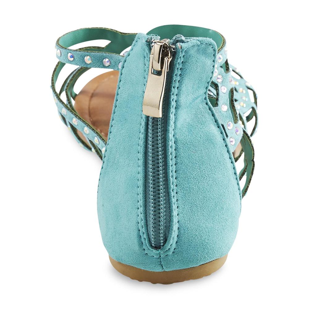Yoki Women's Misha Turquoise Jeweled Gladiator Sandal