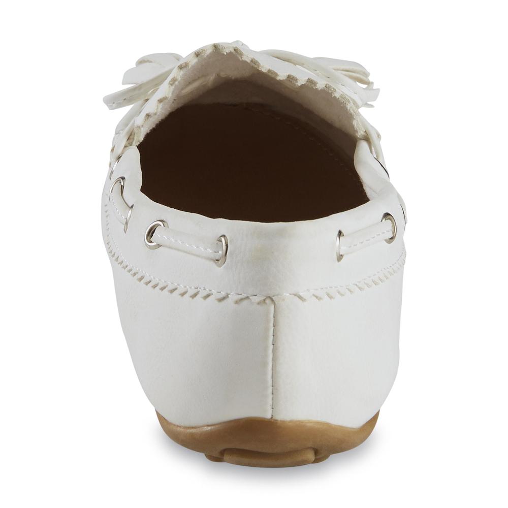 Yoki Girl's Abbie White Slip-On Loafer