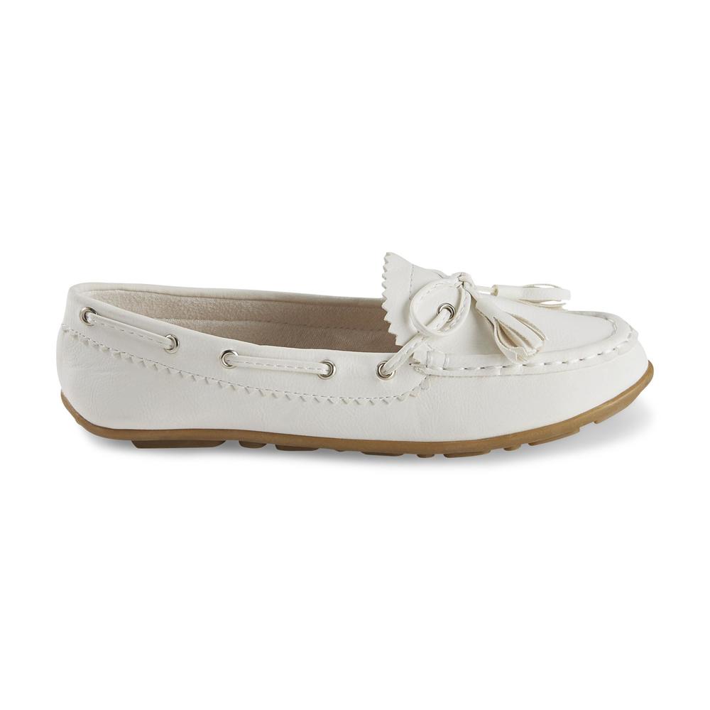 Yoki Girl's Abbie White Slip-On Loafer