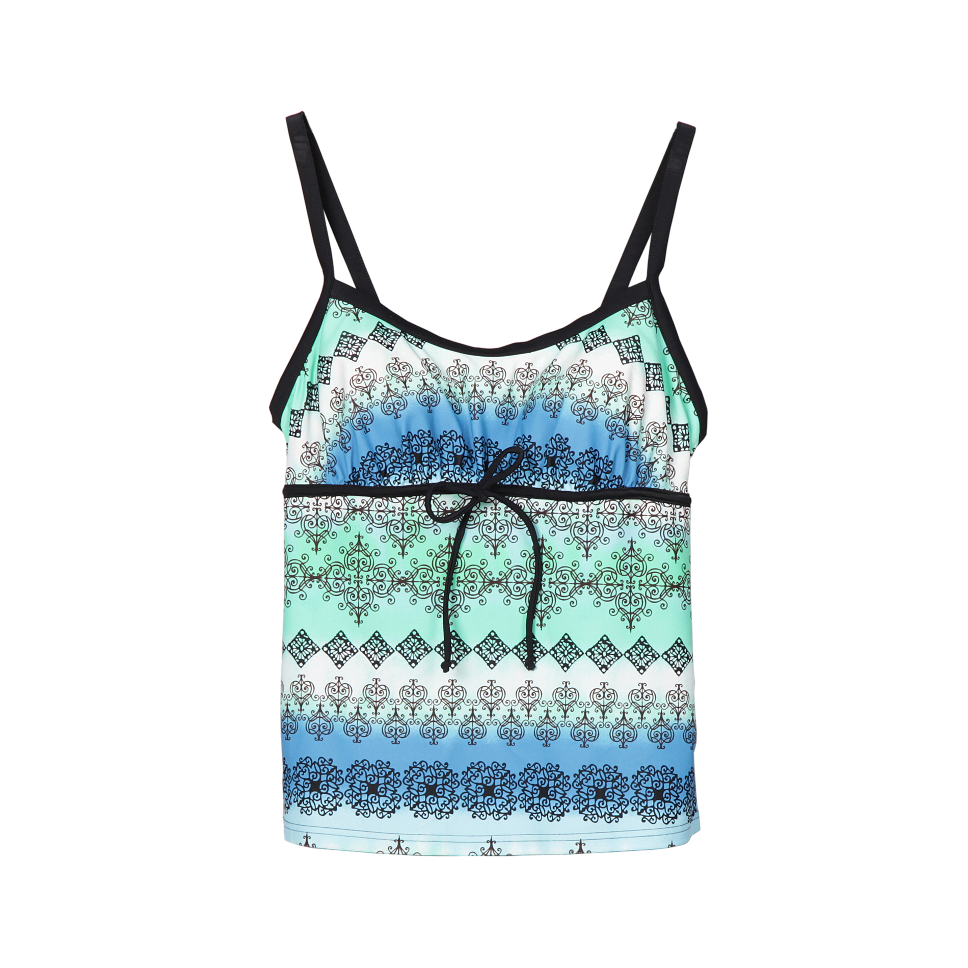 A SHORE FIT! Women's Drawstring Tankini Top - Abstract Pattern