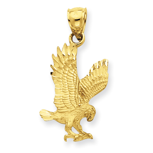 Goldia 14K Yellow Gold Diamond-cut Eagle Pendant