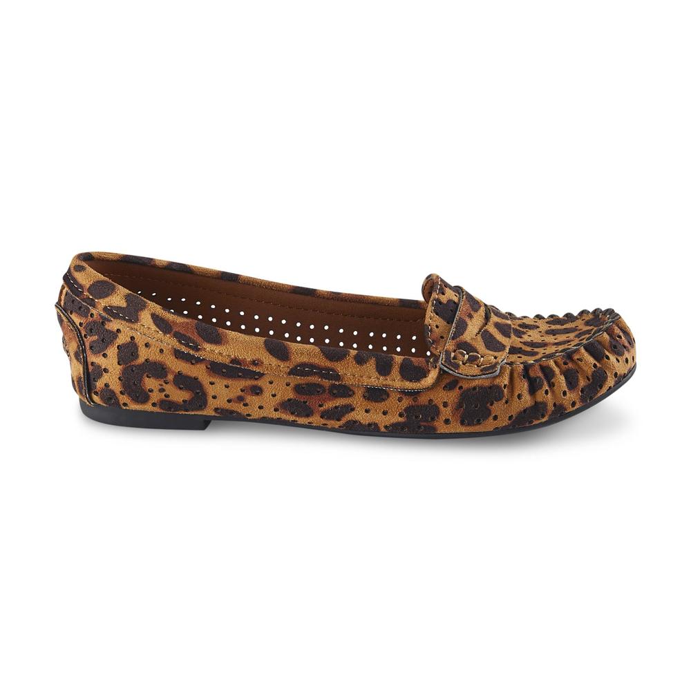SM New York Women's Penny Tan/Brown Leopard-Print Loafer