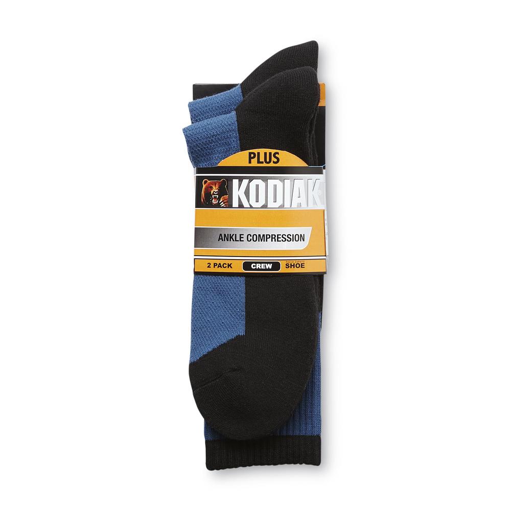 Kodiak Men's 2-Pairs Ankle Compression Crew Socks