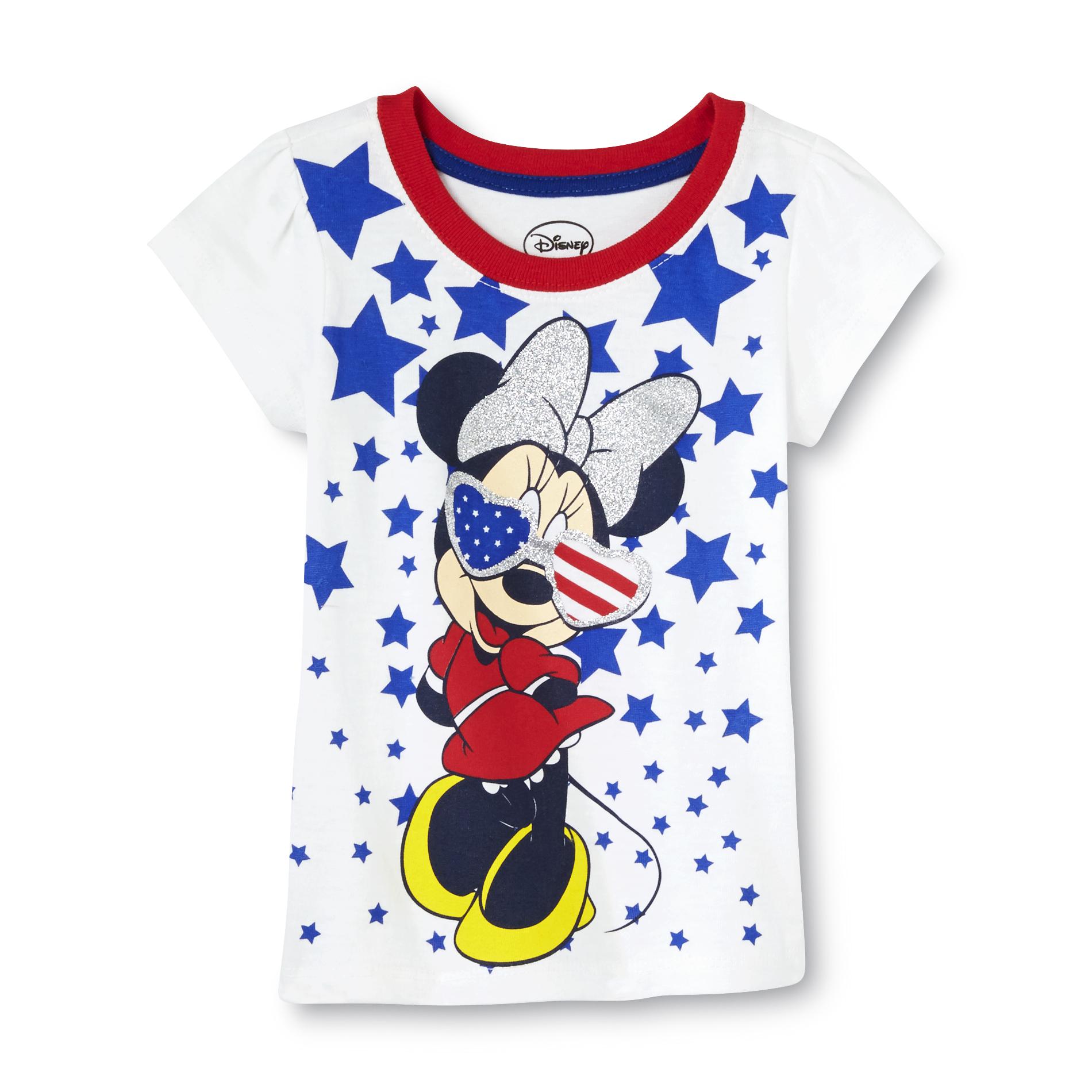 Disney Toddler Girl's Glittery T-Shirt - American Minnie