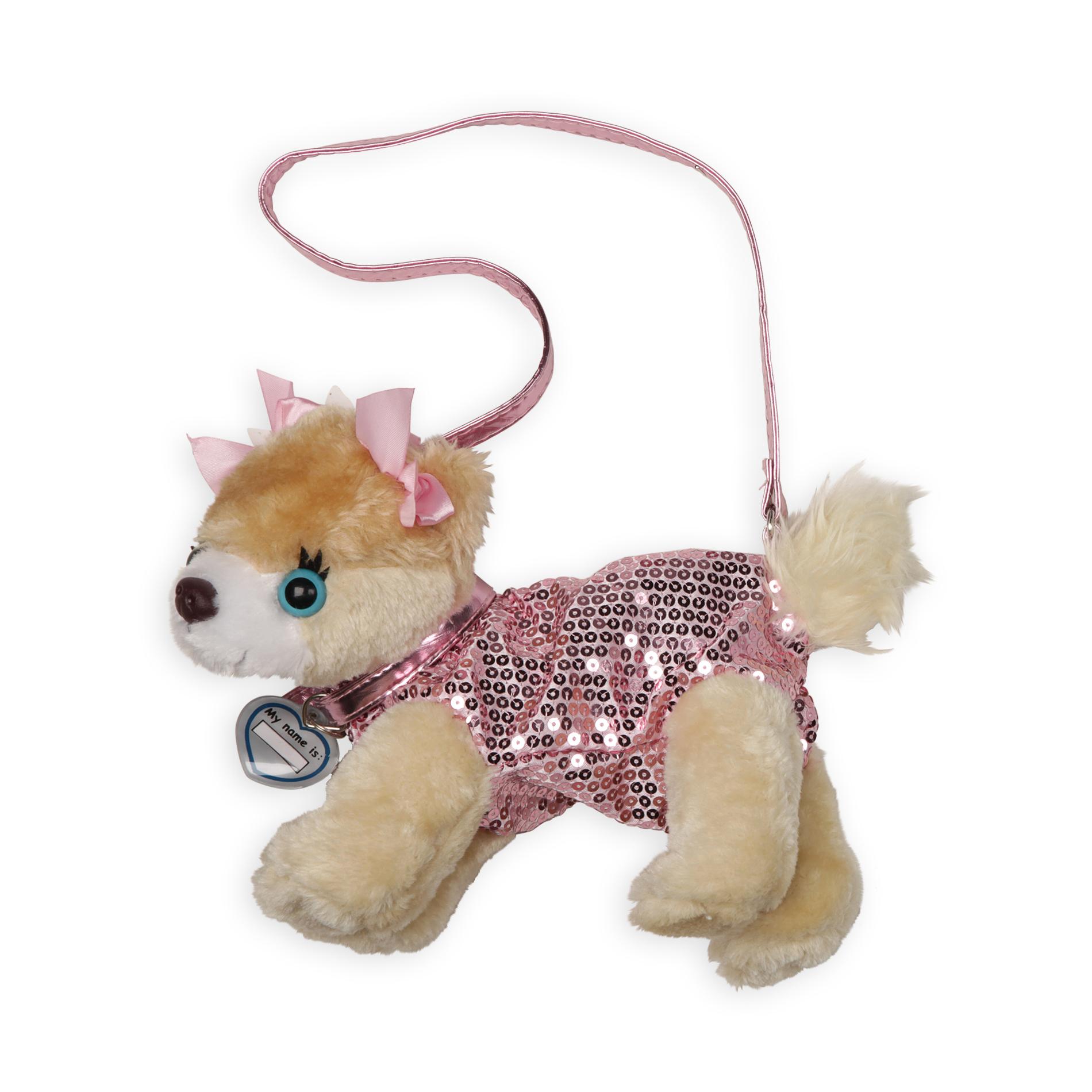 Poochie & Co. Girl's Plush Sequined Purse - Poodle
