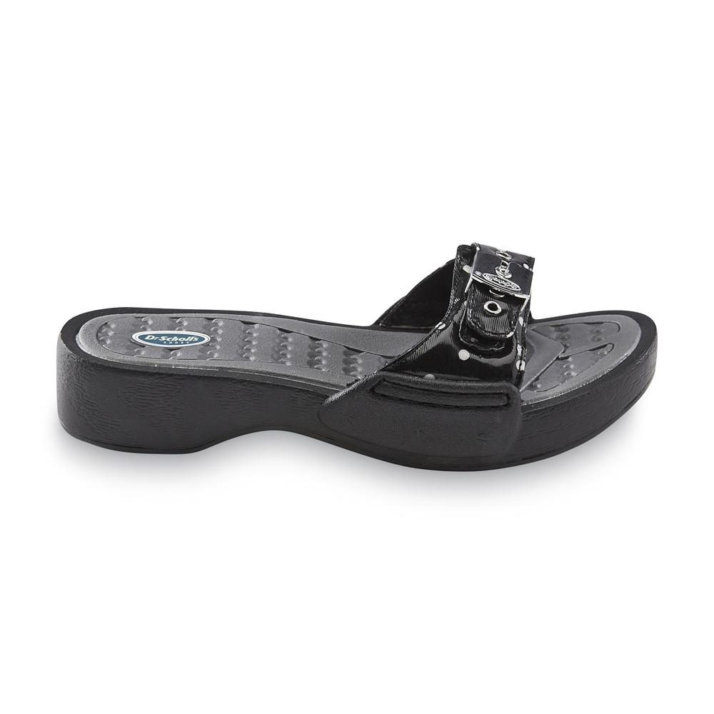 Dr. Scholl's Women's Rock Black Dot Wedge Slide Sandal