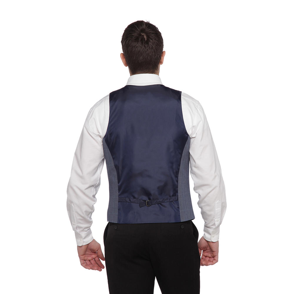 Structure Men's Button-Front Suit Vest - Plaid