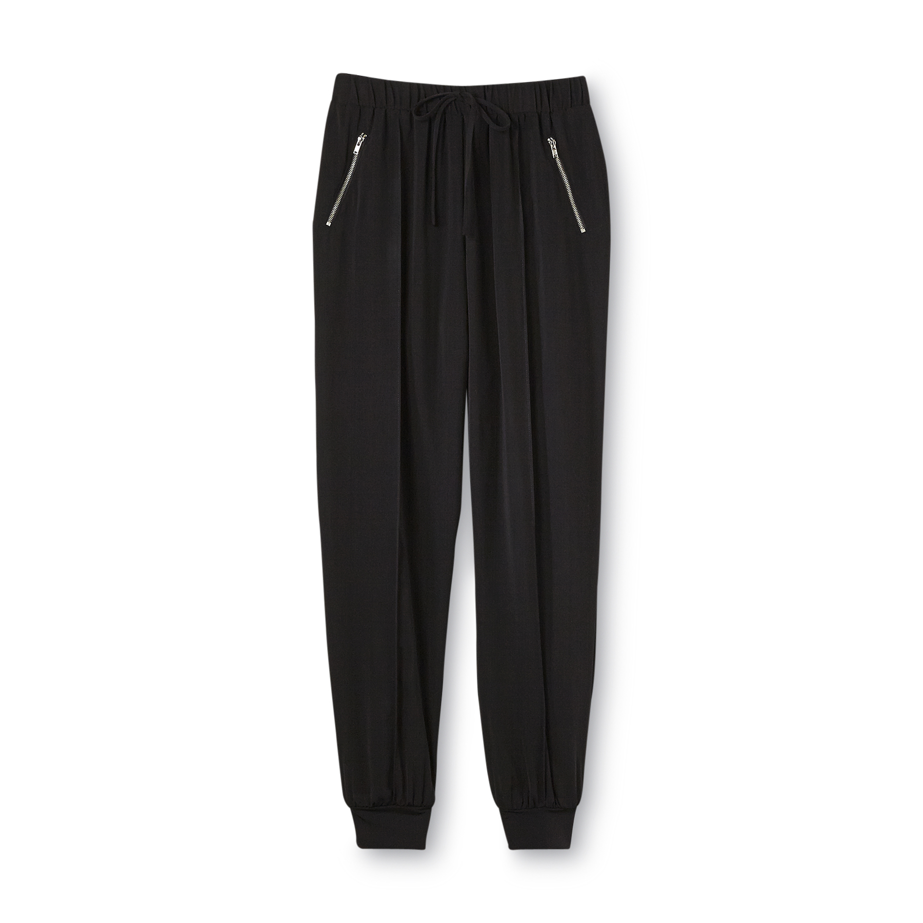 Bongo Women's Solid Black Bottom w/ Zipper Pockets Pants