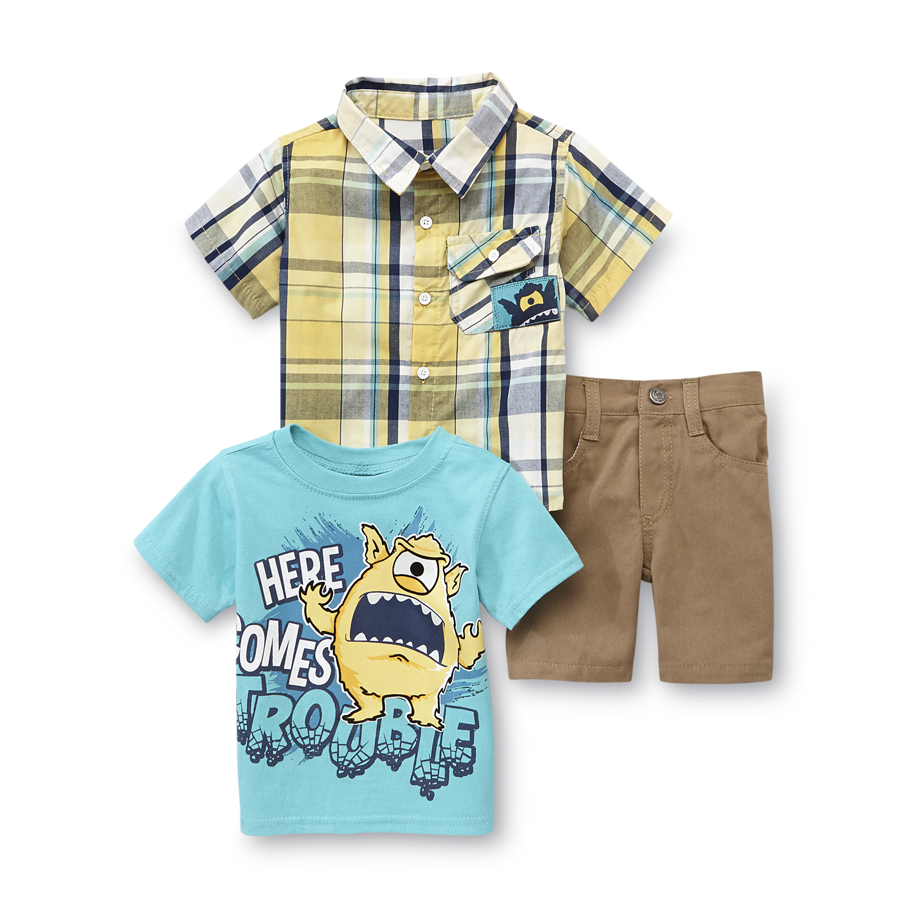Little Rebels Infant & Toddler Boy's Shirt  Graphic T-Shirt & Shorts - Monster