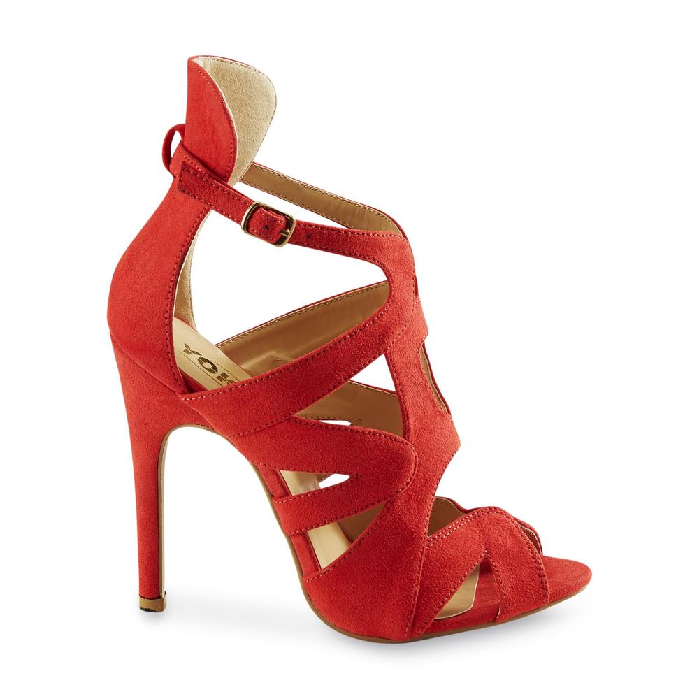 Yoki Women's Ariana Red Strappy Stiletto Heel